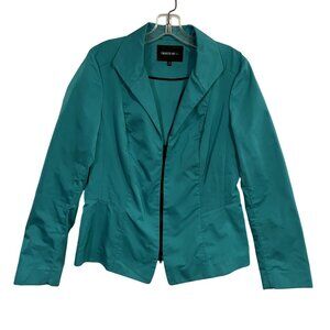 Lafayette 148 New York Teal Womens Blazer Jacket Size 12 Polyester